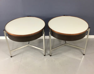Dunbar Rare Round Occasional Tables by Edward Wormley a Pair Mid Century
