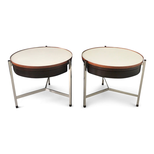 Dunbar Rare Round Occasional Tables by Edward Wormley a Pair Mid Century