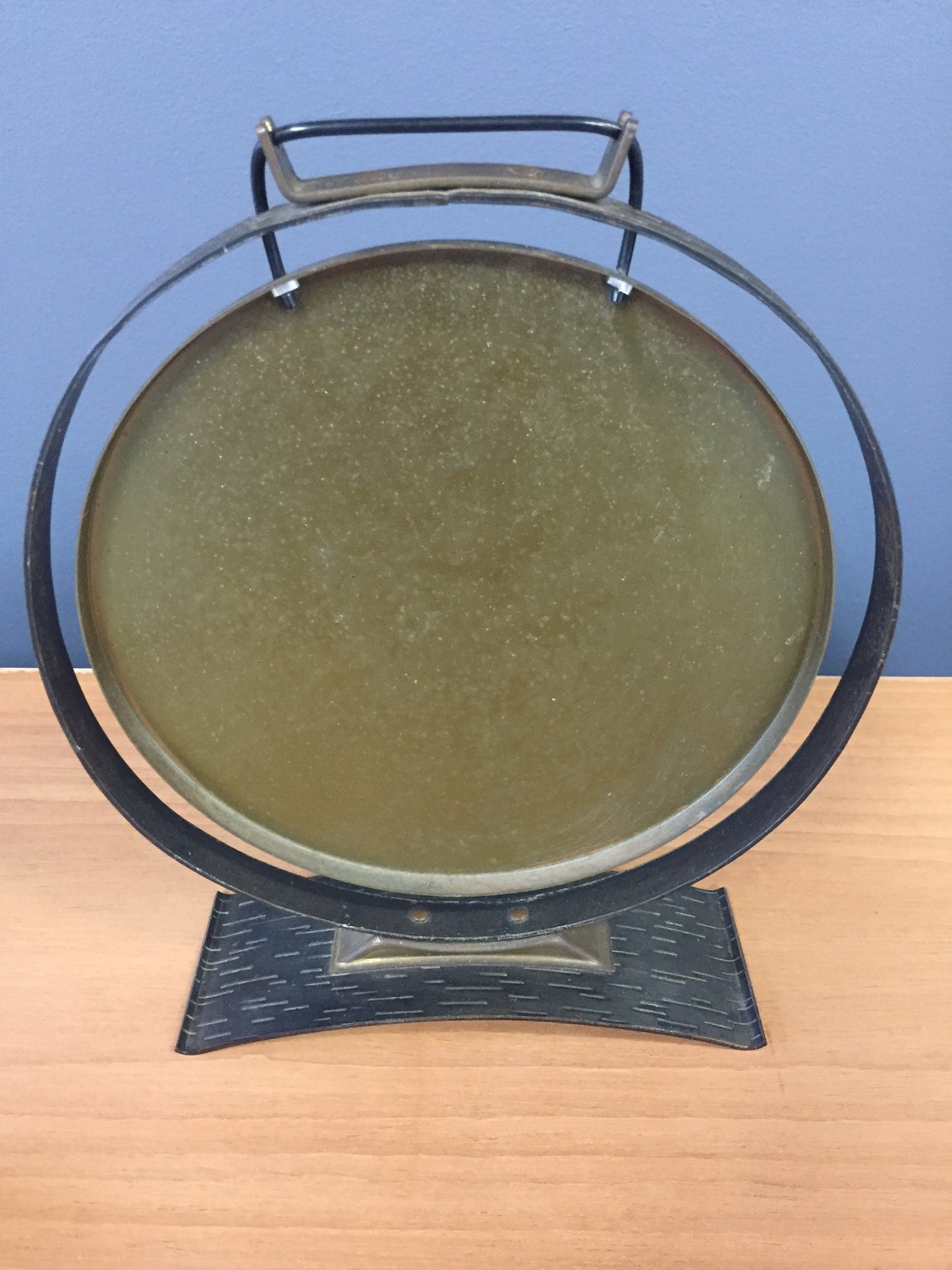 Brutalist Brass Gong in the Mid Century Style