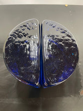Load image into Gallery viewer, Blenko Cobalt Blue Half Circle Bookends