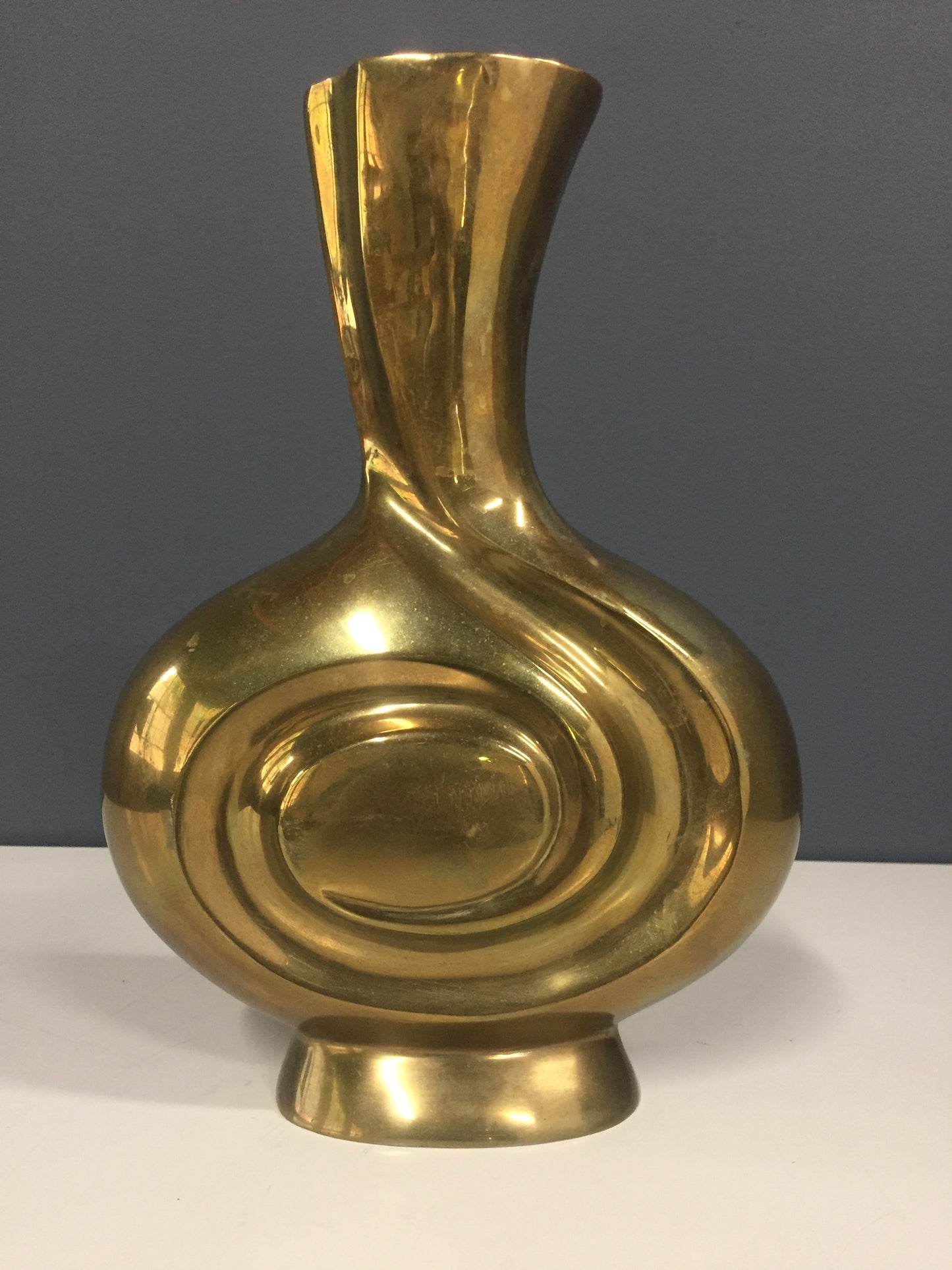 SOLD – Rosenthal Netter Imported Solid Brass Vase Midcentury