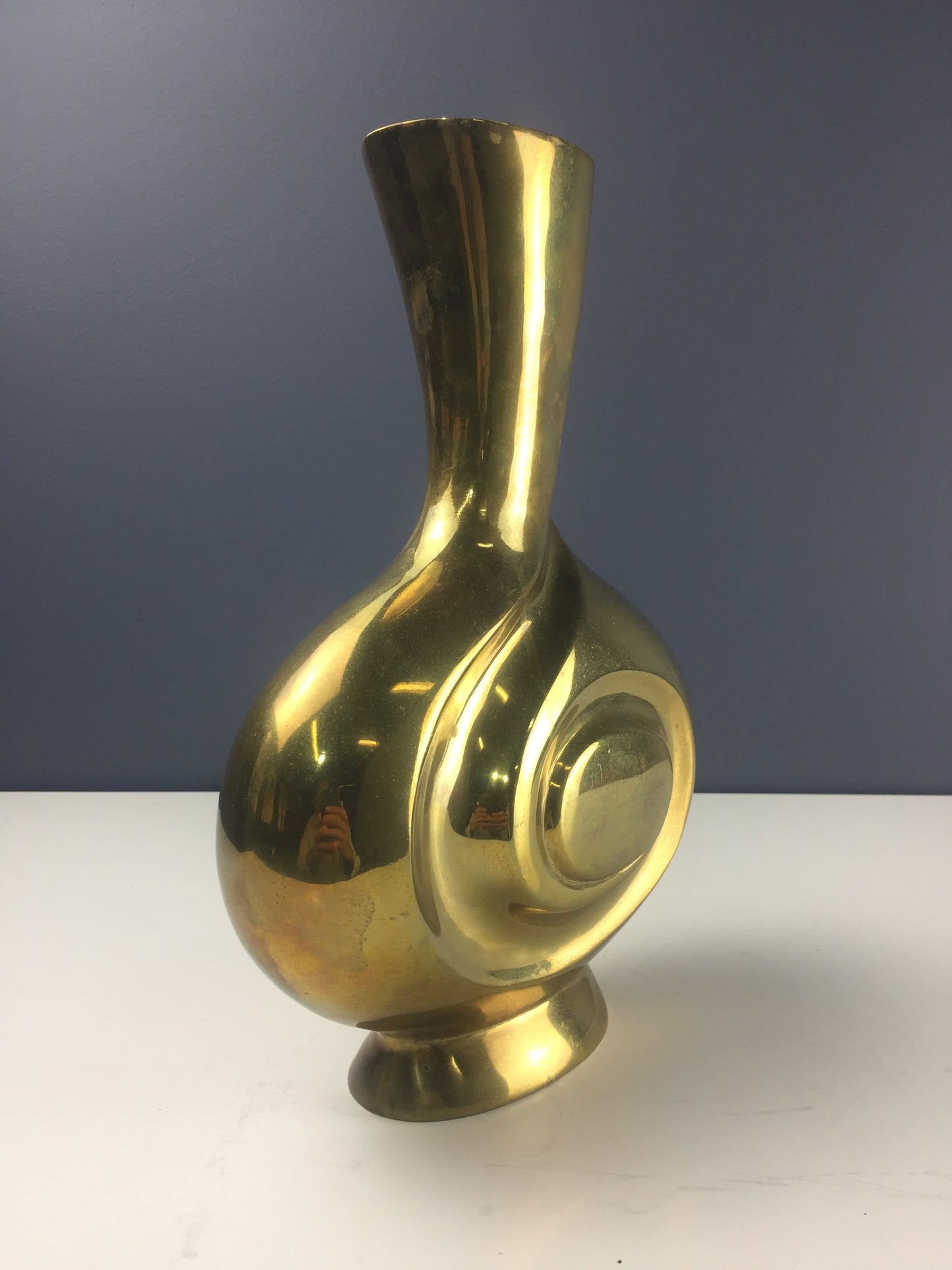 SOLD – Rosenthal Netter Imported Solid Brass Vase Midcentury