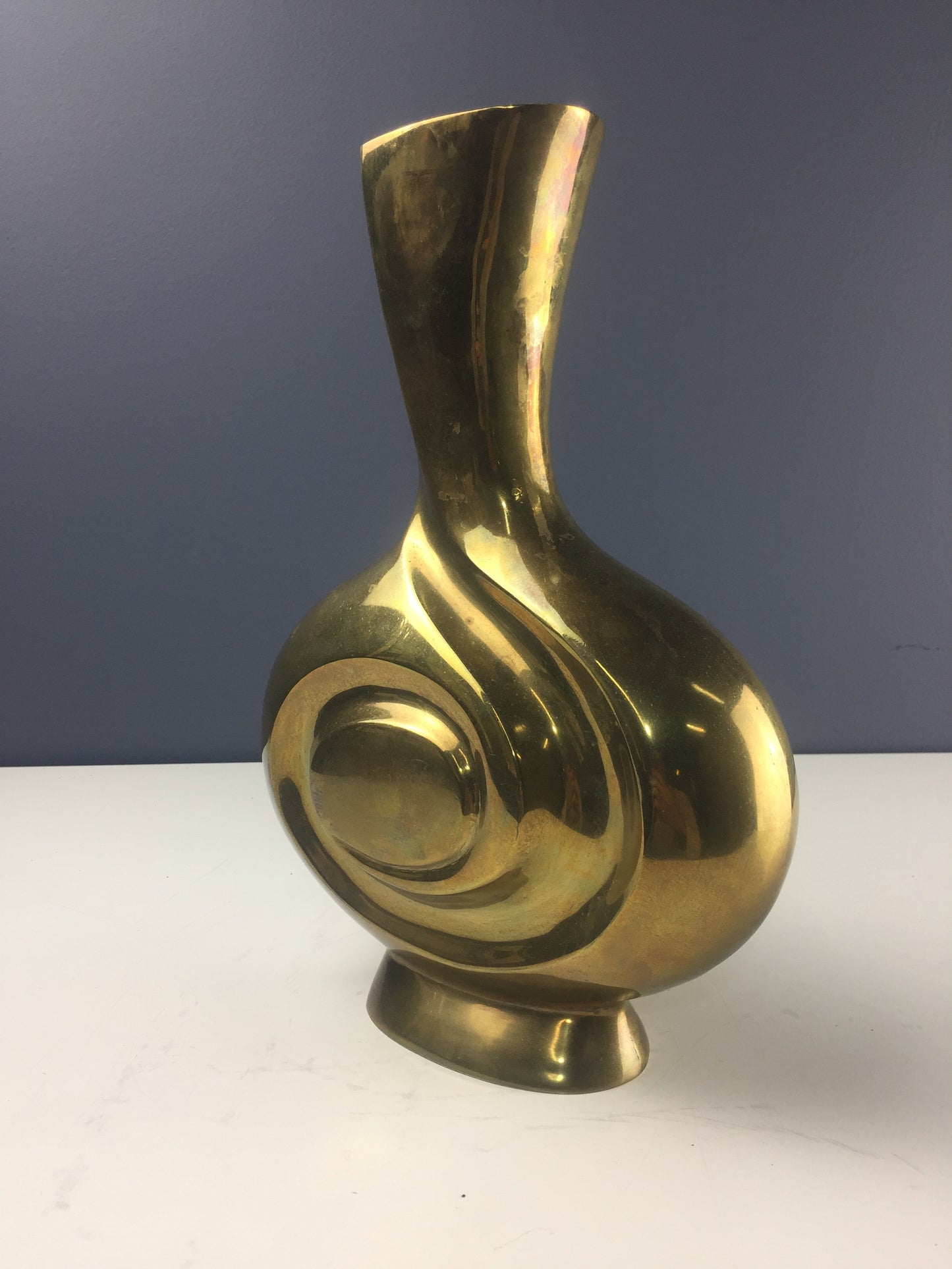 SOLD – Rosenthal Netter Imported Solid Brass Vase Midcentury