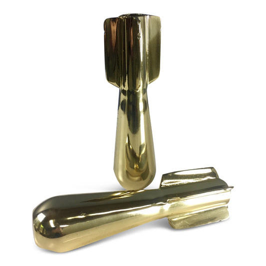 Brassed Pair of WWll Era Mortar Shell Paperweights or Bookends Mid Century