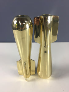 Brassed Pair of WWll Era Mortar Shell Paperweights or Bookends Mid Century
