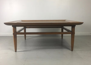 Tomlinson Marble and Pecan Mid Century Coffee Table