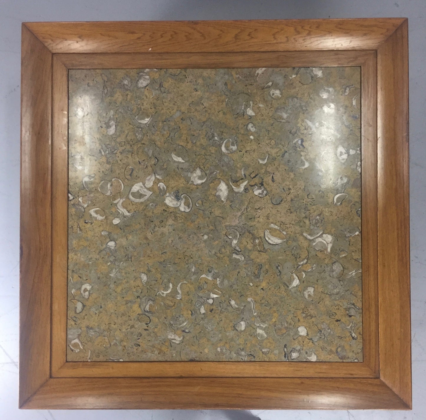 SOLD – Tomlinson Marble and Pecan Mid Century Coffee Table