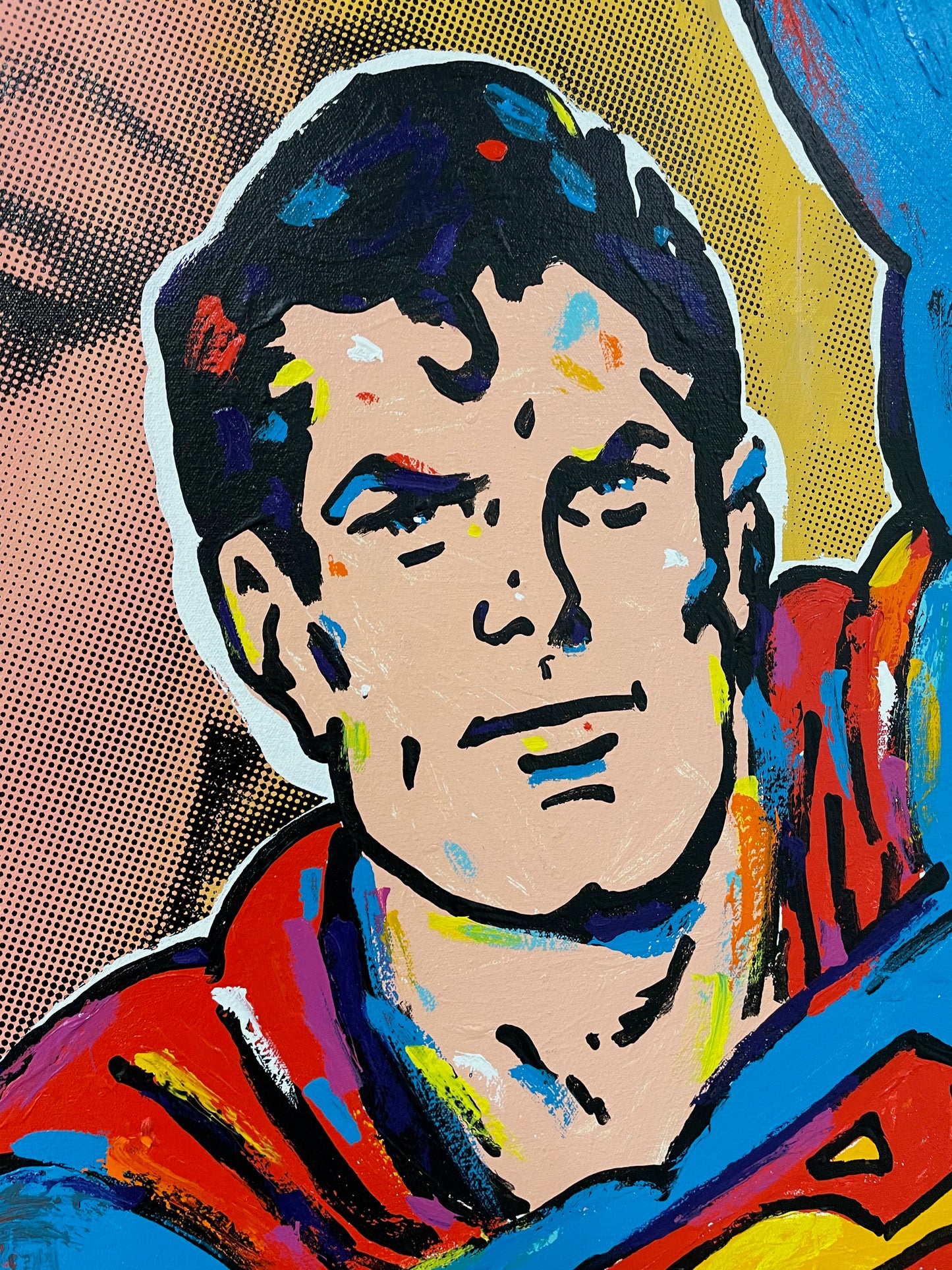 SOLD – John Stango's Pop Art "Duel of Doom" Oil on Canvas