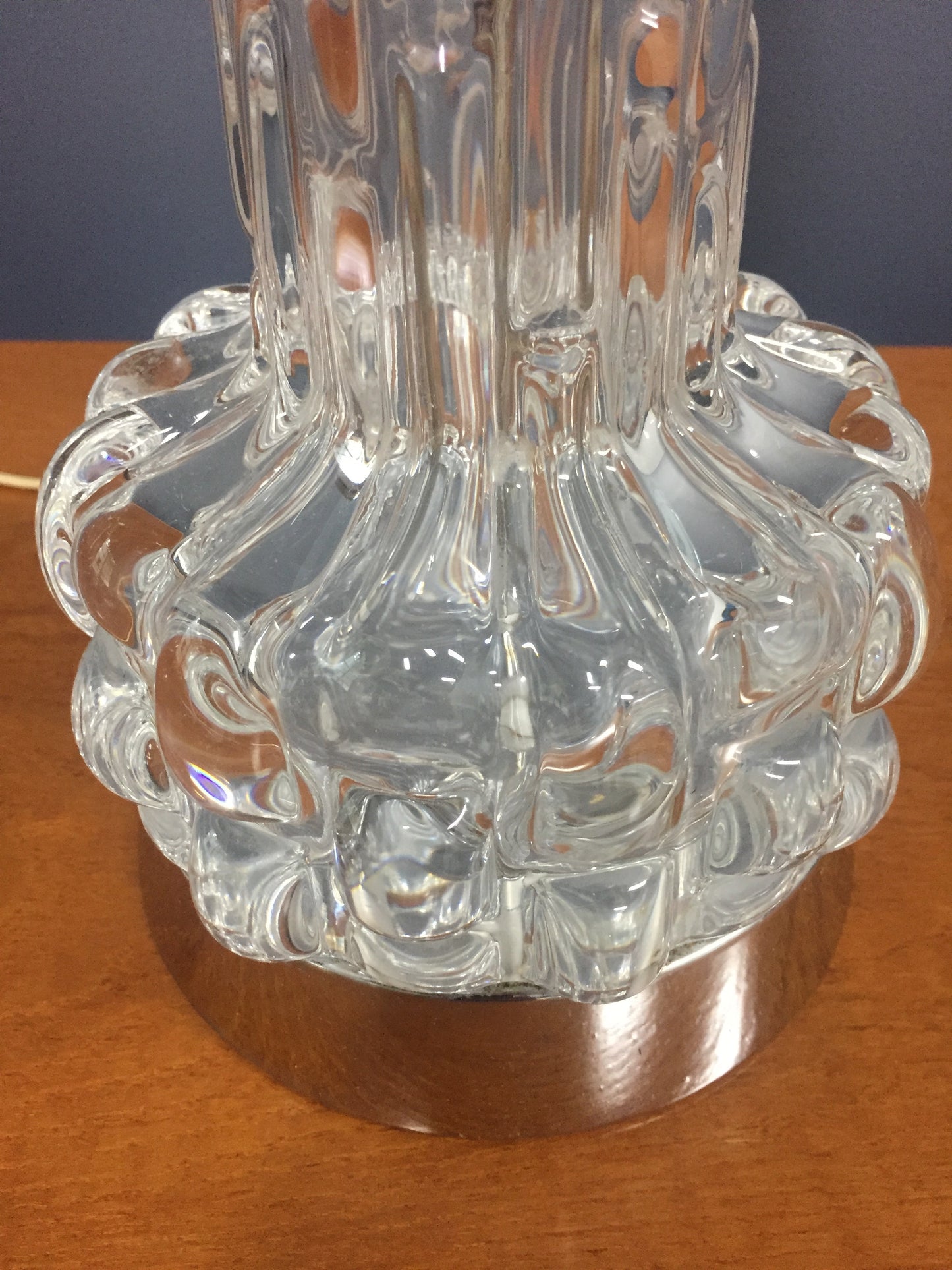 SOLD – Orrefors Crystal Table Lamp by Carl Fagerlund, Sweden