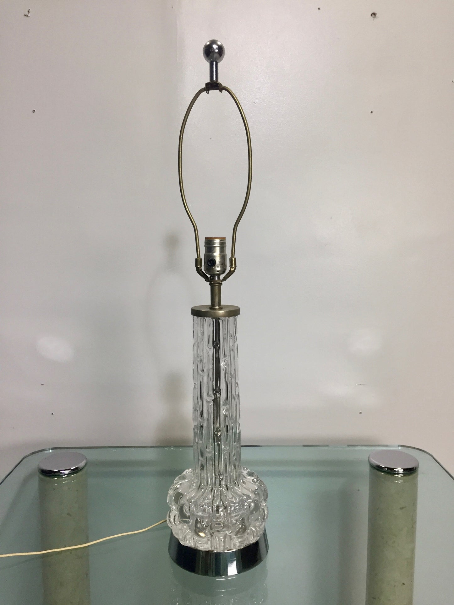 SOLD – Orrefors Crystal Table Lamp by Carl Fagerlund, Sweden