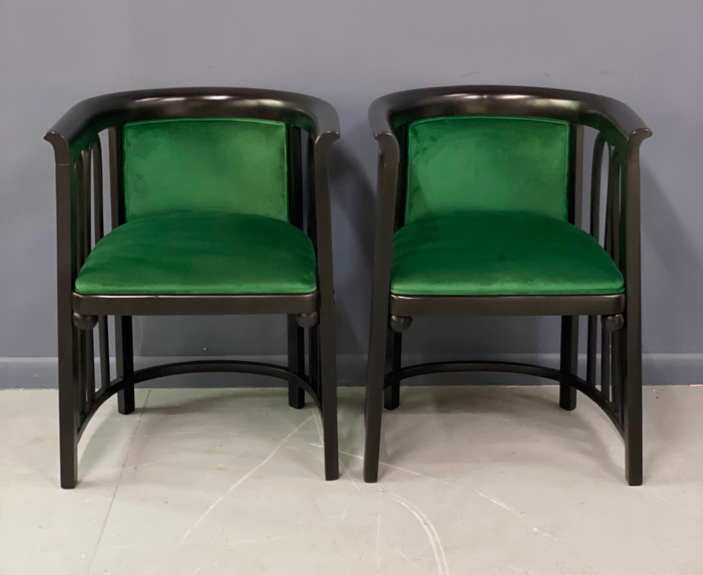 SOLD – Josef Hoffman Pair of Vienna Secessionist Bentwood Arm Chairs for J & J Kohn