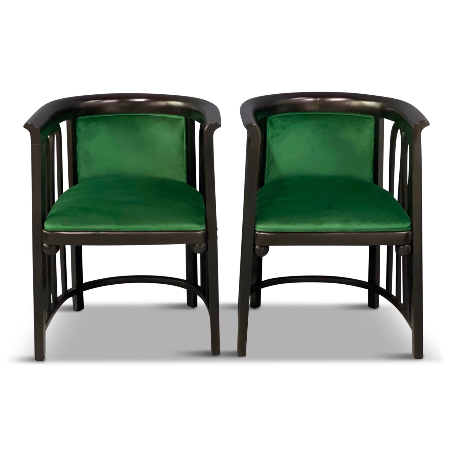 SOLD – Josef Hoffman Pair of Vienna Secessionist Bentwood Arm Chairs for J & J Kohn