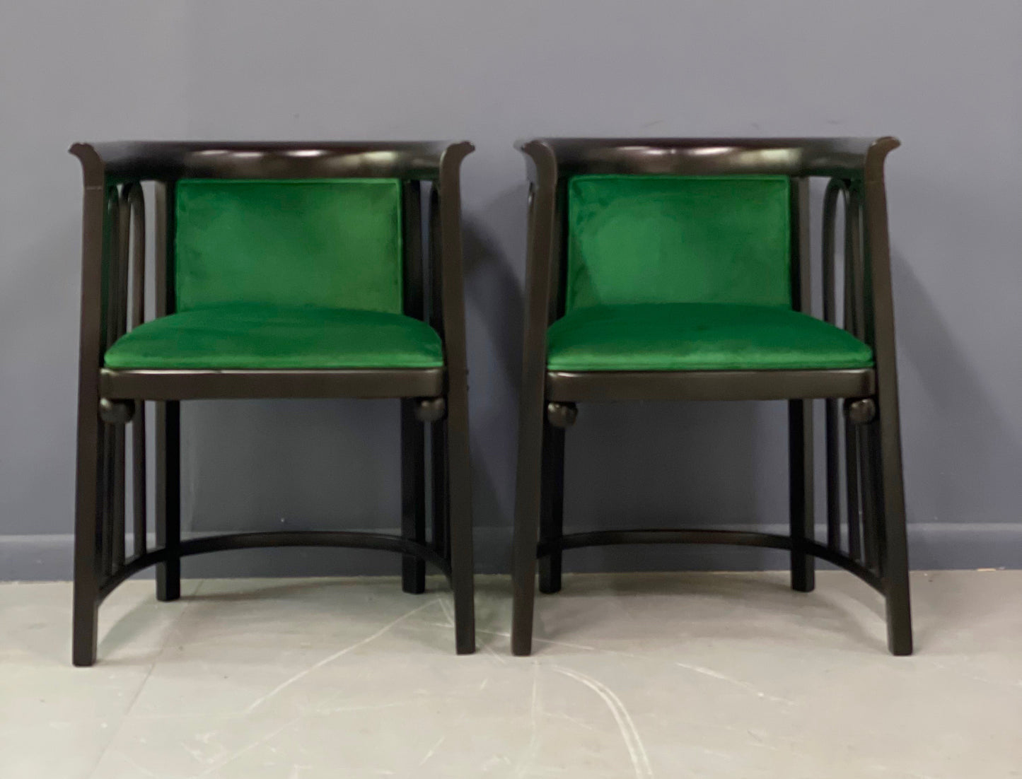 SOLD – Josef Hoffman Pair of Vienna Secessionist Bentwood Arm Chairs for J & J Kohn