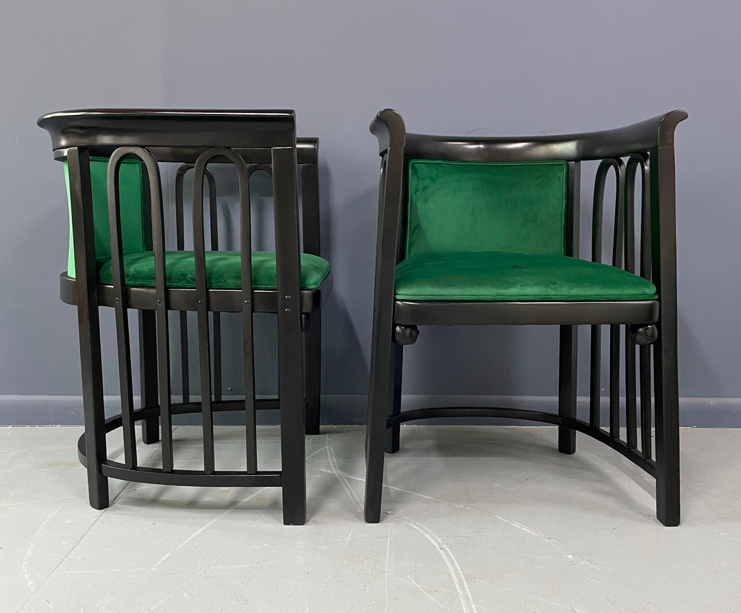 SOLD – Josef Hoffman Pair of Vienna Secessionist Bentwood Arm Chairs for J & J Kohn