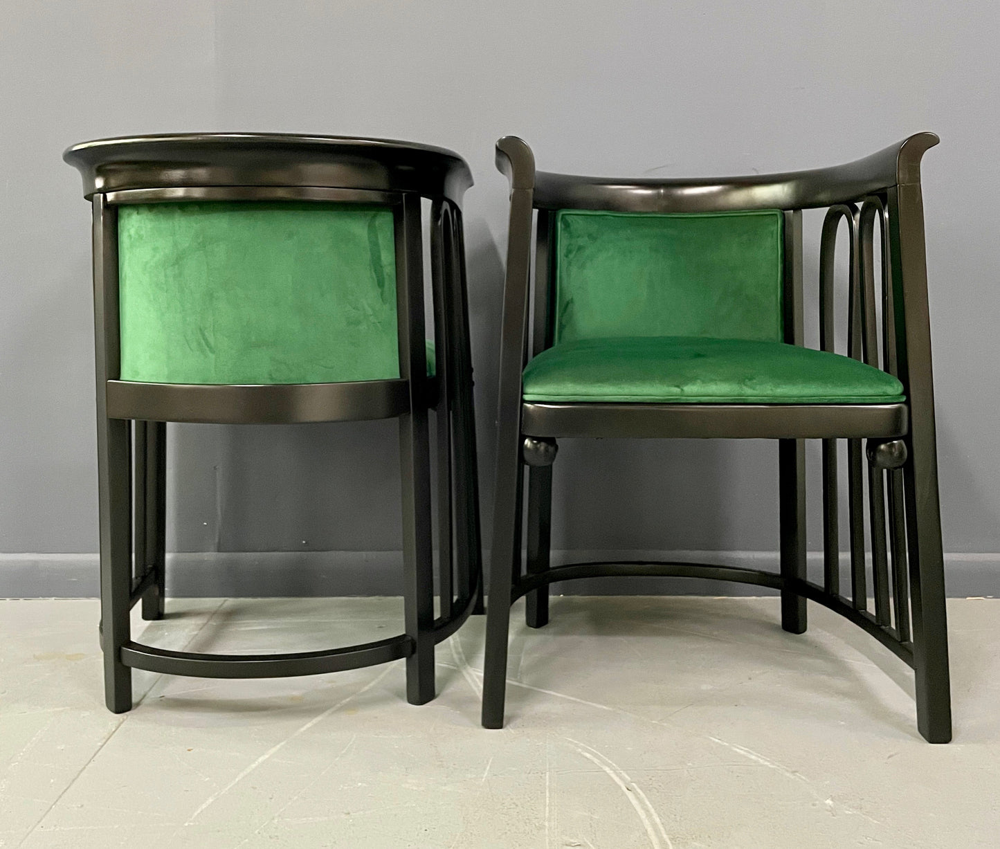 SOLD – Josef Hoffman Pair of Vienna Secessionist Bentwood Arm Chairs for J & J Kohn