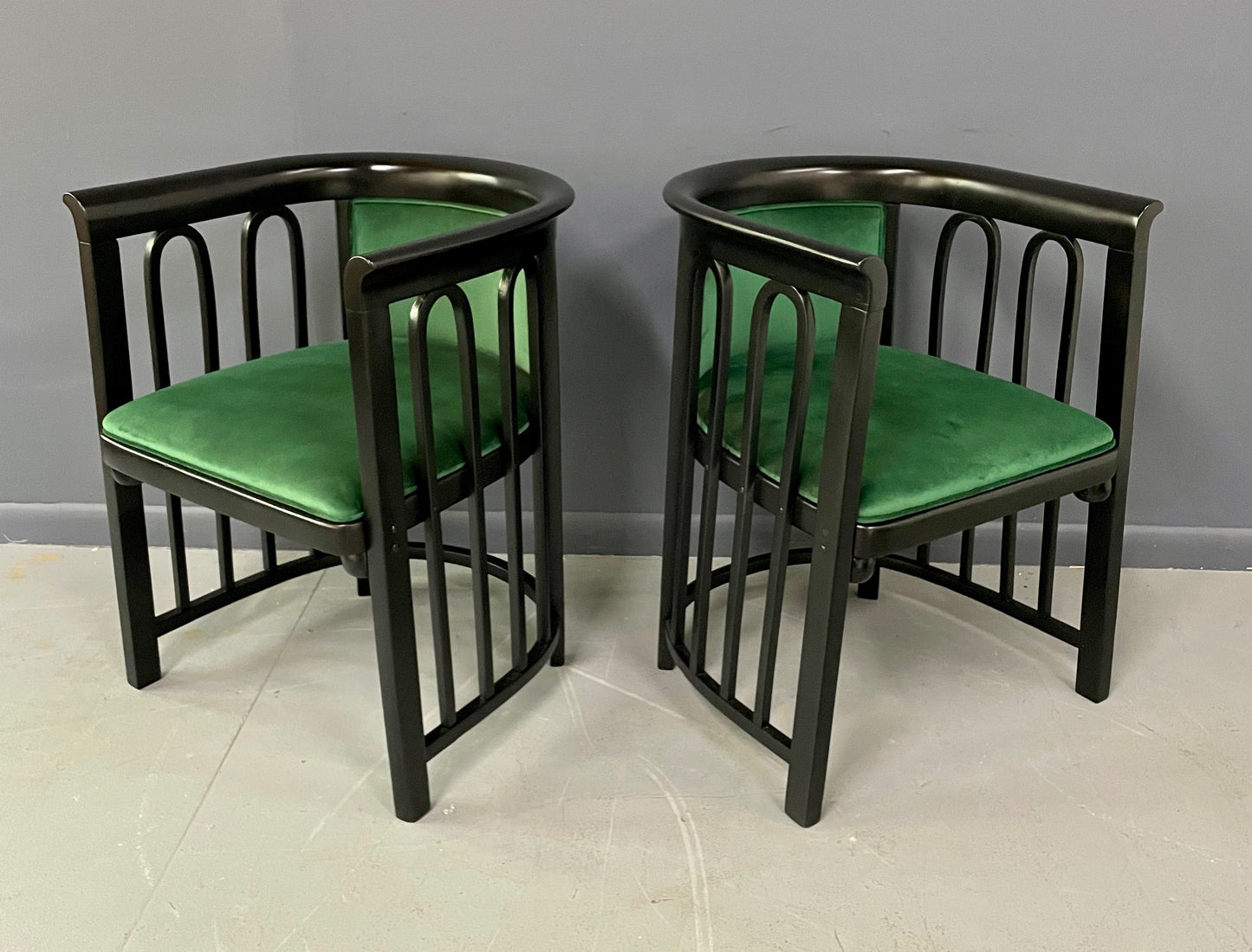SOLD – Josef Hoffman Pair of Vienna Secessionist Bentwood Arm Chairs for J & J Kohn