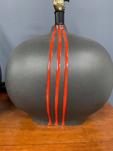 Post Modern Ceramic Lamps by Sunset Cosco in Grey and Flaming Red