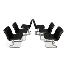 Load image into Gallery viewer, Milo Baughman For DIA Rare Set of Six Chrome Cantilevered Dining Chairs