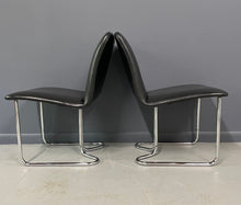 Load image into Gallery viewer, Milo Baughman for DIA Rare Set of Six Chrome Cantilevered Dining Chairs