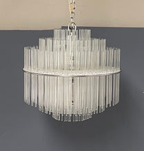 Load image into Gallery viewer, Glass Rod Mid Century Chandelier in the Style of Gaetano Sciolari