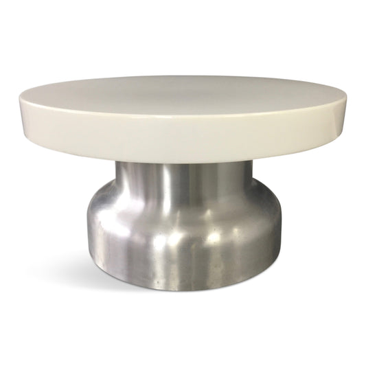 Post Modern Industrial Lighted Coffee Table in Brushed Aluminum and Acrylic