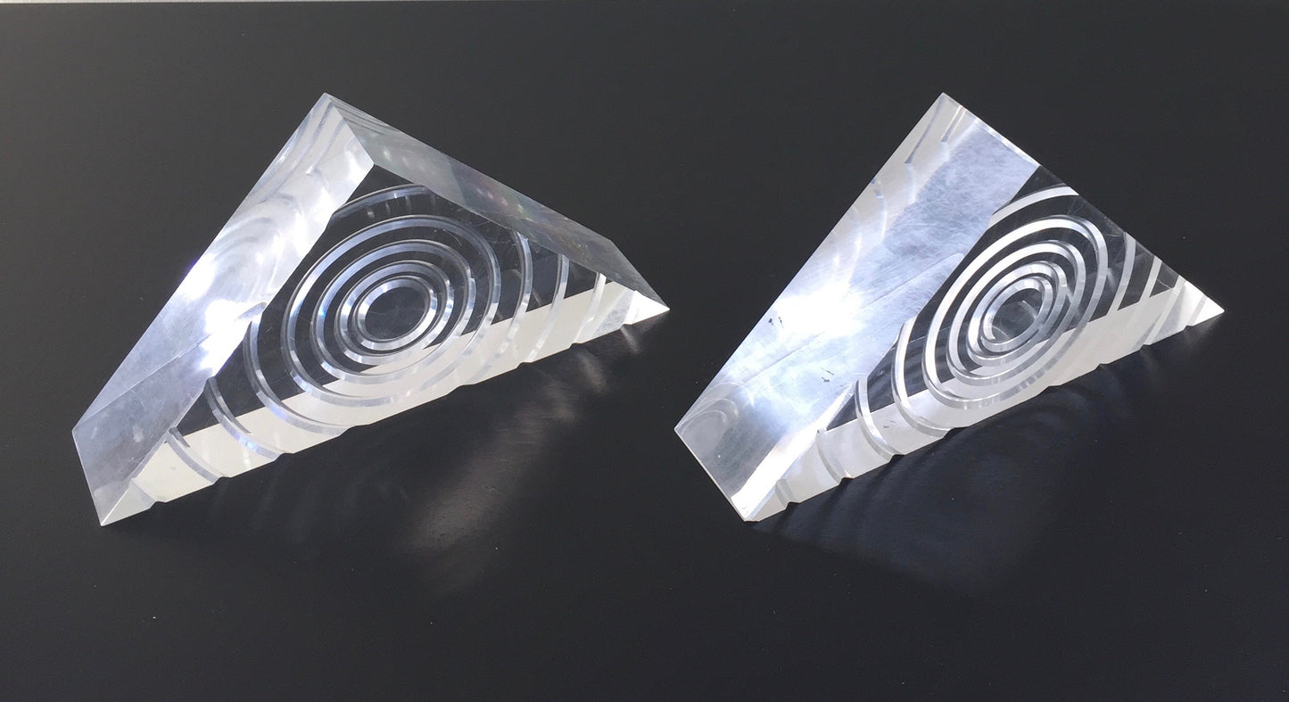Astrolite Lucite Bookends - a Pair