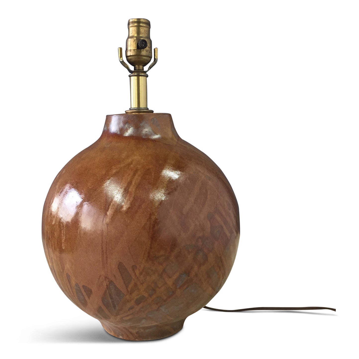Design Technics Large Bulb Shaped Splatter Glazed Ceramic Table Lamp