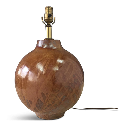 Design Technics Large Bulb Shaped Splatter Glazed Ceramic Table Lamp