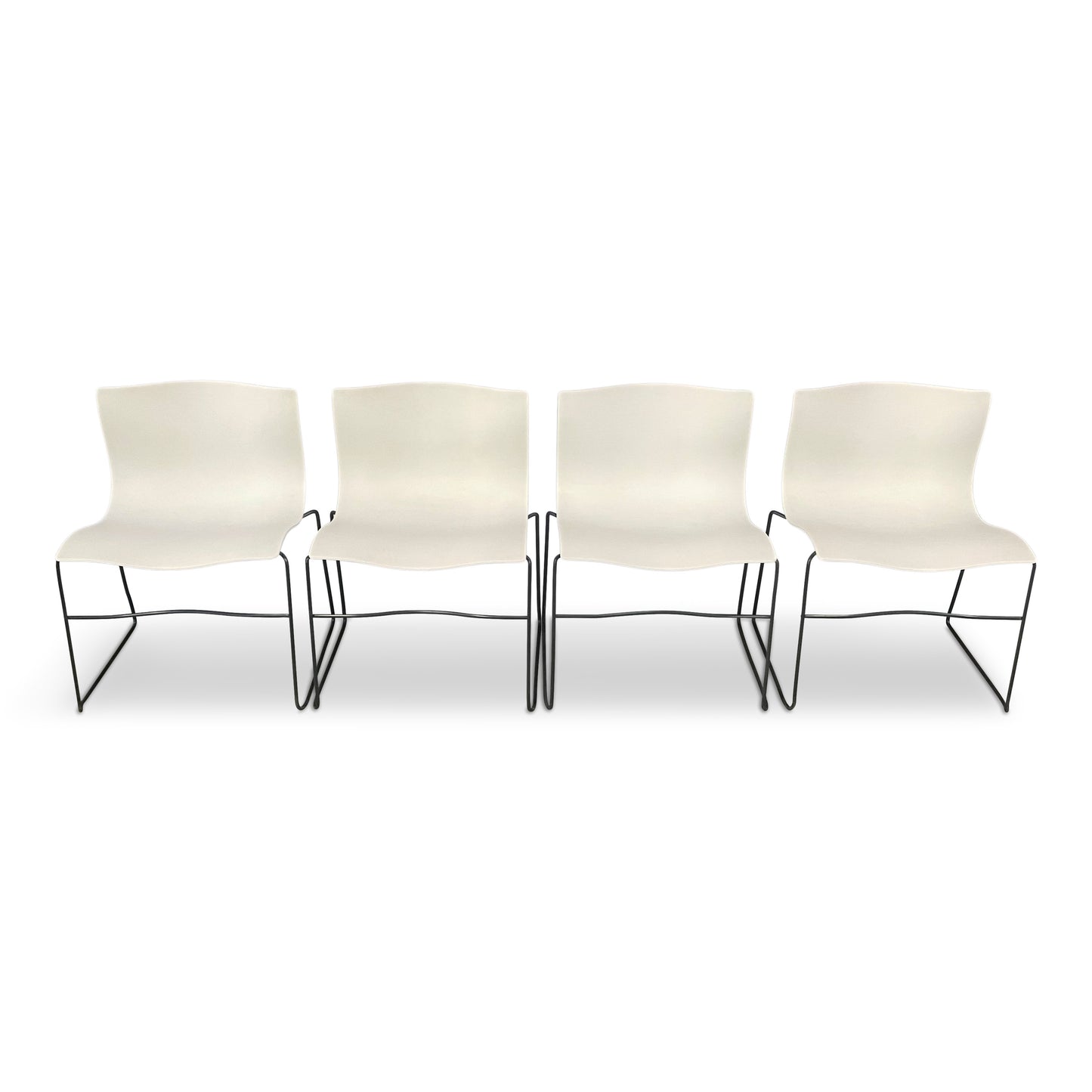 Handkerchief Chairs in White by Massimo Vignelli for Knoll Post Modern a Pair