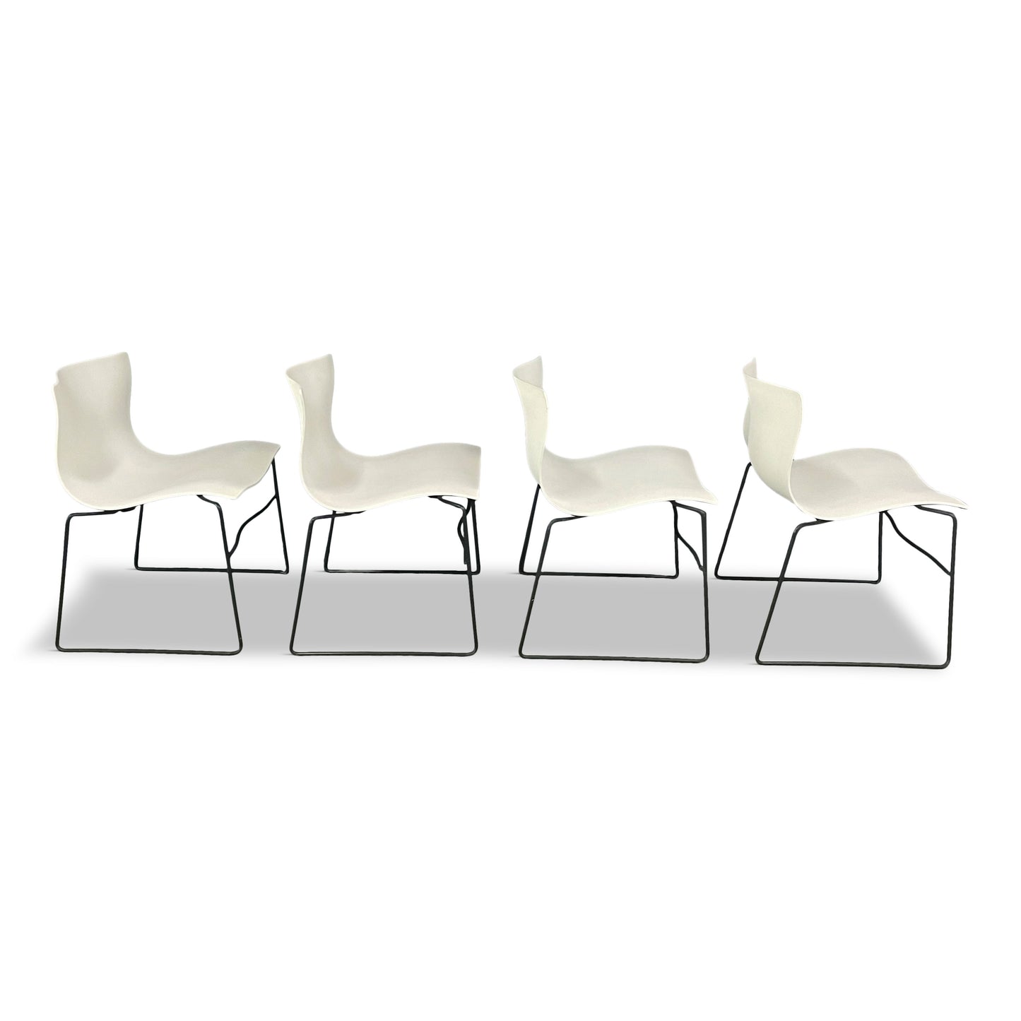 Handkerchief Chairs in White by Massimo Vignelli for Knoll Post Modern a Pair