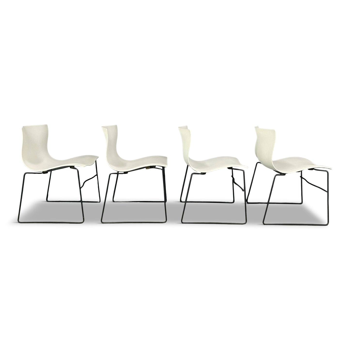 Handkerchief Chairs in White by Massimo Vignelli for Knoll Post Modern a Pair