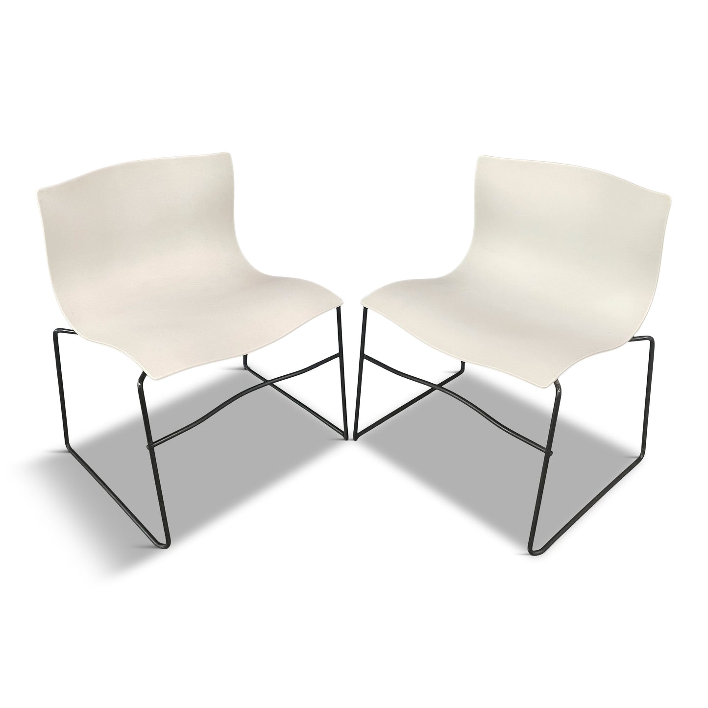 Handkerchief Chairs in White by Massimo Vignelli for Knoll Post Modern a Pair