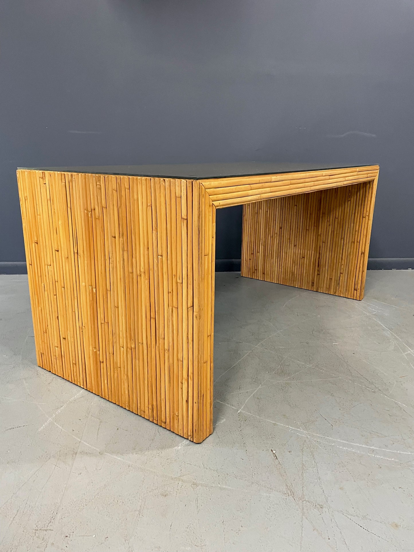 SOLD – Split Reed Desk in the Style of Gabriella Crespi Mid Century