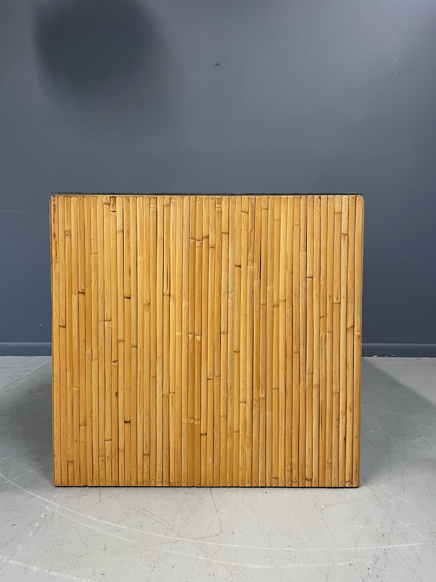 SOLD – Split Reed Desk in the Style of Gabriella Crespi Mid Century