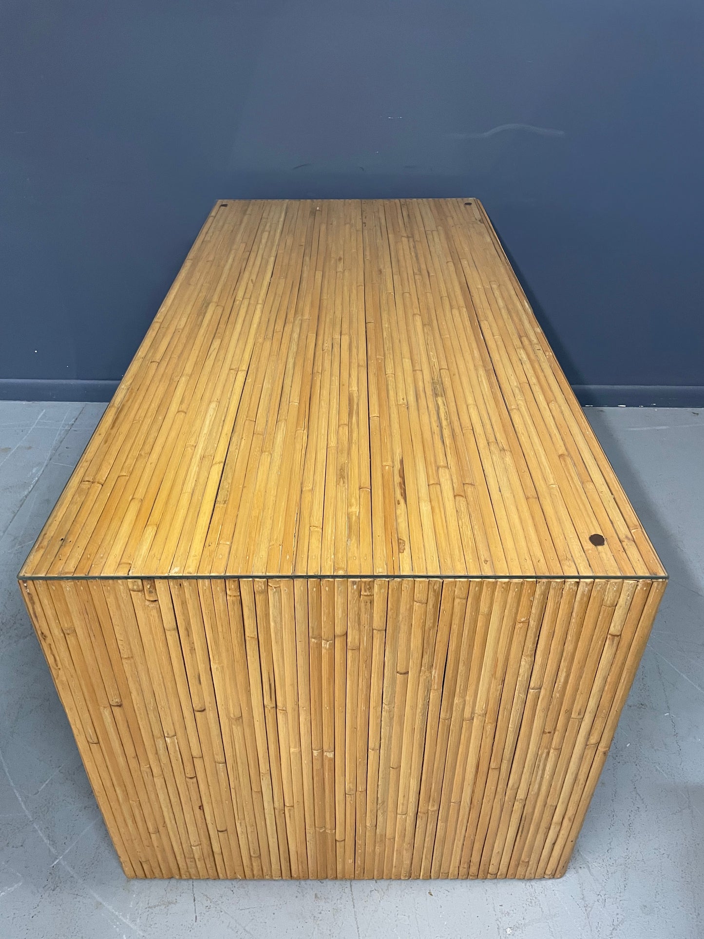 SOLD – Split Reed Desk in the Style of Gabriella Crespi Mid Century