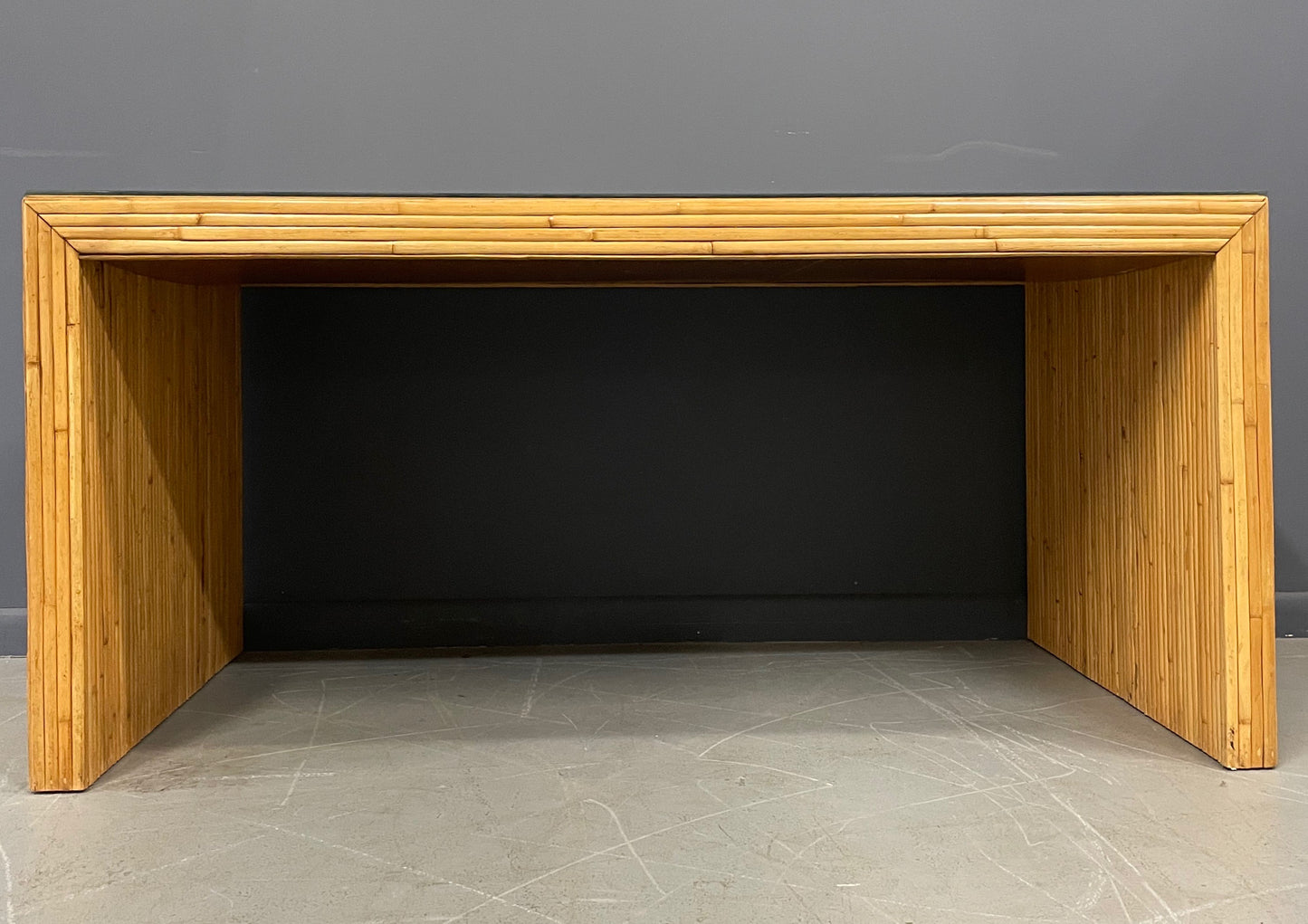 SOLD – Split Reed Desk in the Style of Gabriella Crespi Mid Century