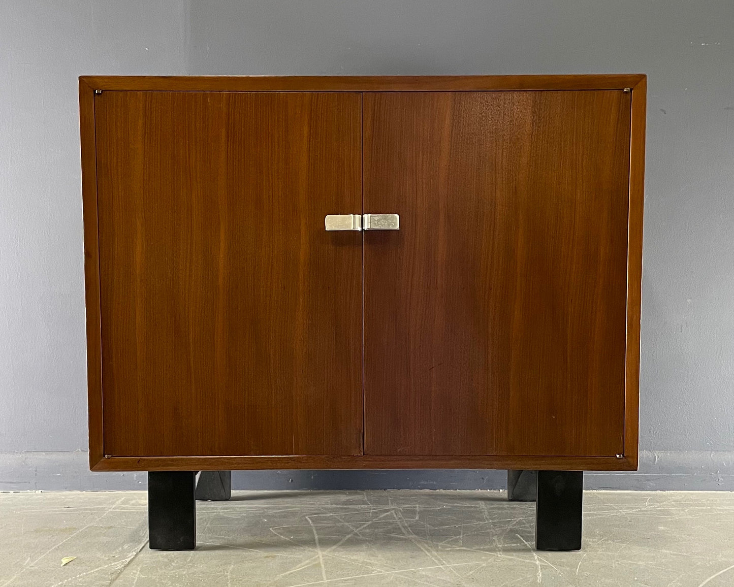 SOLD – George Nelson Early Walnut Two Door Cabinet for Herman Miller Mid Century