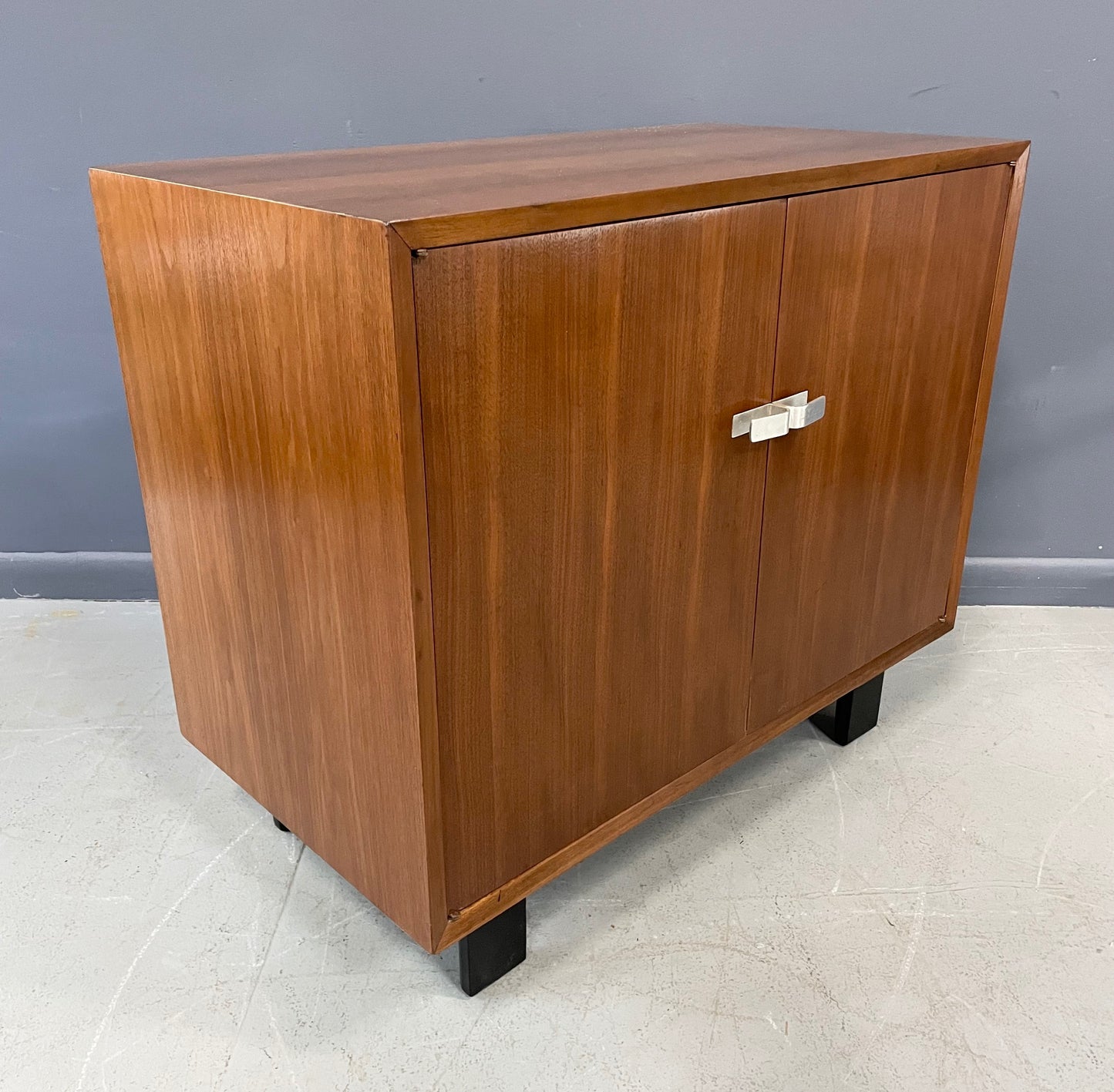 SOLD – George Nelson Early Walnut Two Door Cabinet for Herman Miller Mid Century