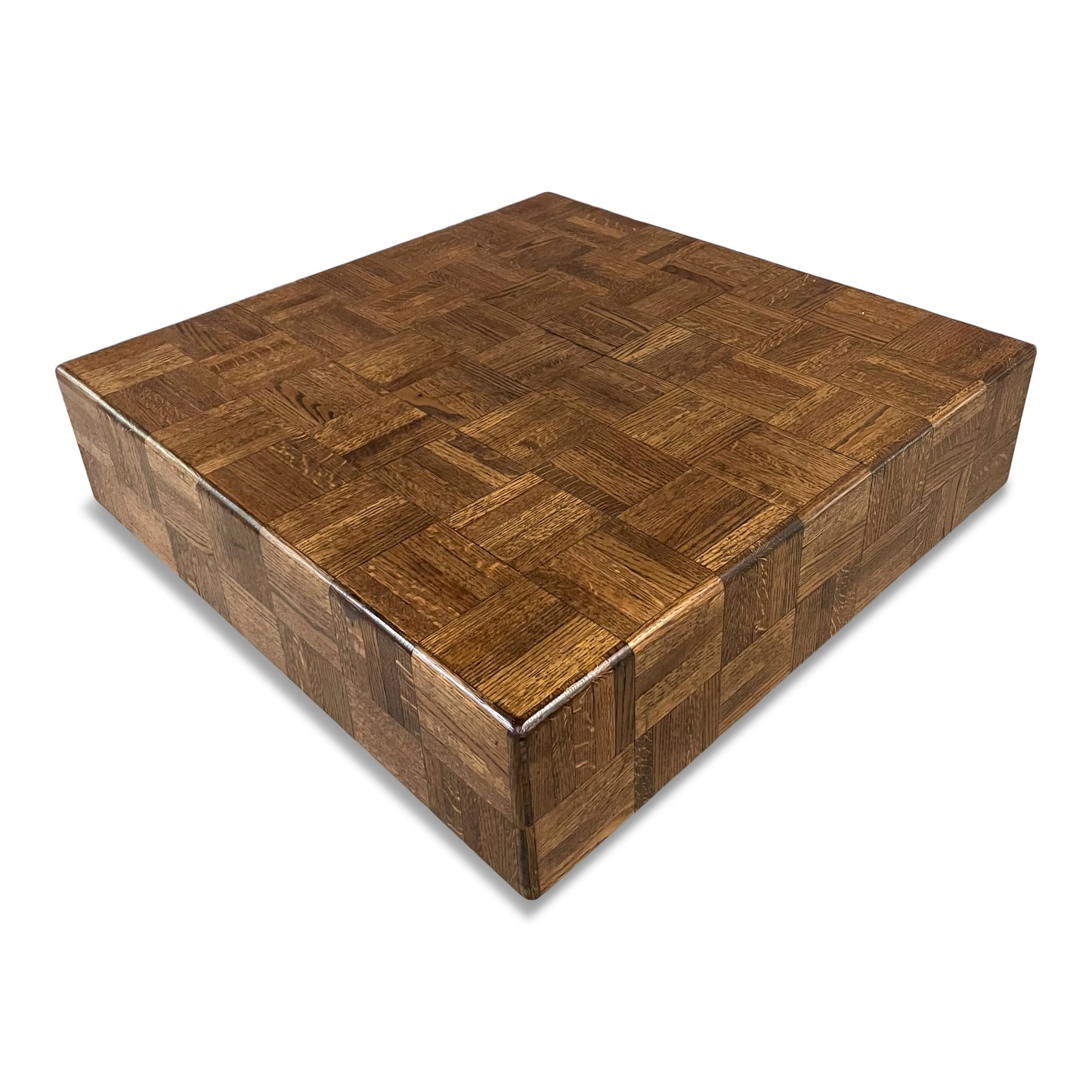 SOLD – 1970s Parquet Floating Cocktail/Coffee Table with a Plinth Base Mid Century