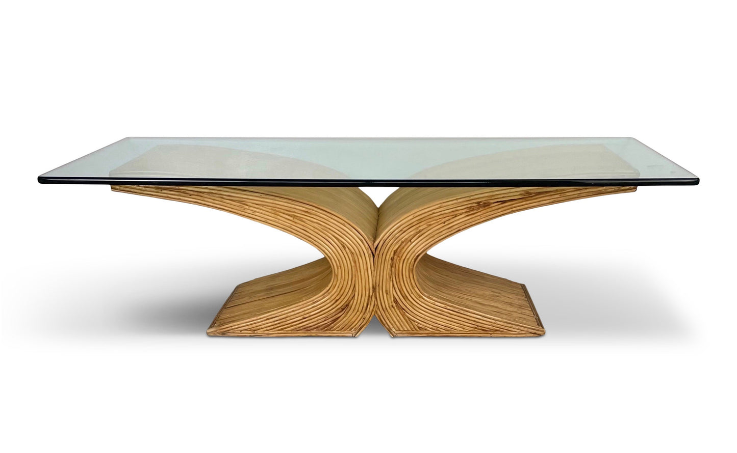 SOLD – Mid-Century Pencil Reed Coffee Table in the Style of Gabriella Crespi