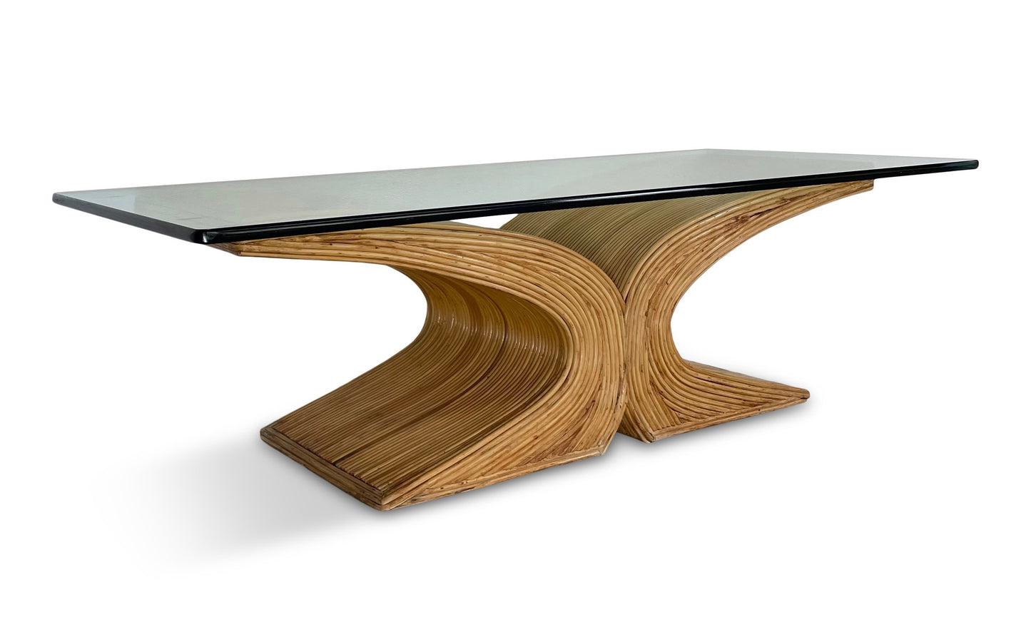 SOLD – Mid-Century Pencil Reed Coffee Table in the Style of Gabriella Crespi