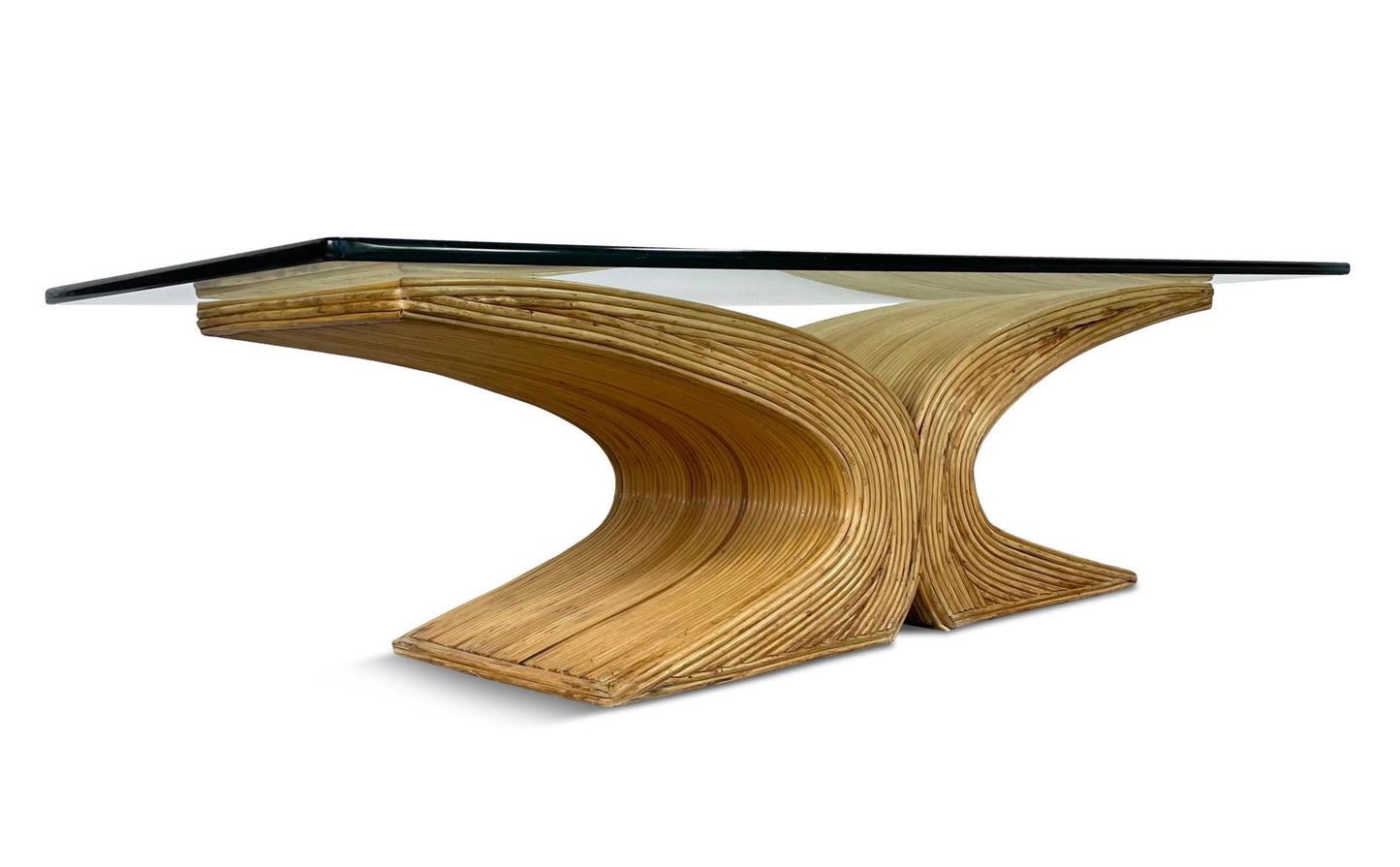 SOLD – Mid-Century Pencil Reed Coffee Table in the Style of Gabriella Crespi