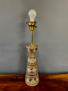 Ugo Zaccagnini Ceramic Sgraffito Table Lamp Mid Century