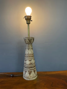 Ugo Zaccagnini Ceramic Sgraffito Table Lamp Mid Century