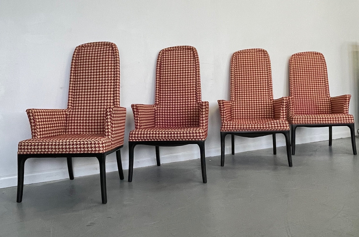 Set of Four High Back Armchair-Dining Chair by Erwin Lambeth for Tomlinson
