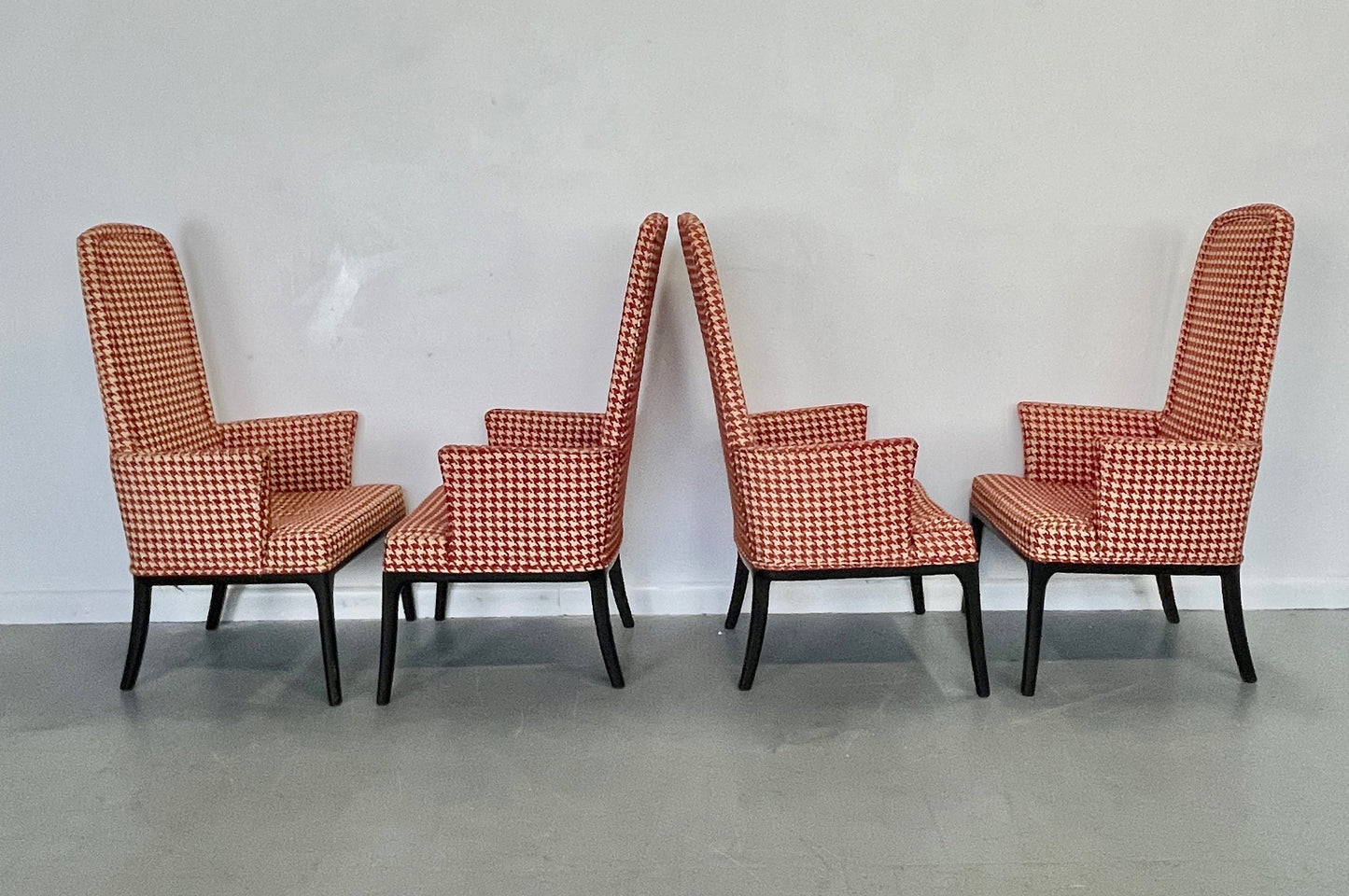 Set of Four High Back Armchair-Dining Chair by Erwin Lambeth for Tomlinson