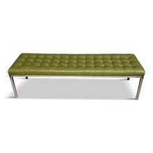 Load image into Gallery viewer, Tufted Leather and Chrome Bench by Lehigh-Leopold in the Style of Ward Bennett