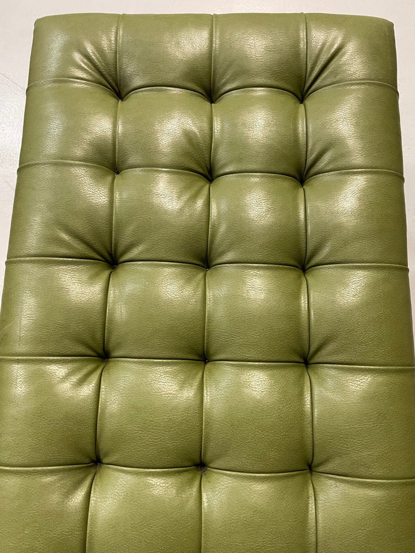 SOLD – Tufted Leather and Chrome Bench by Lehigh-Leopold in the Style of Ward Bennett