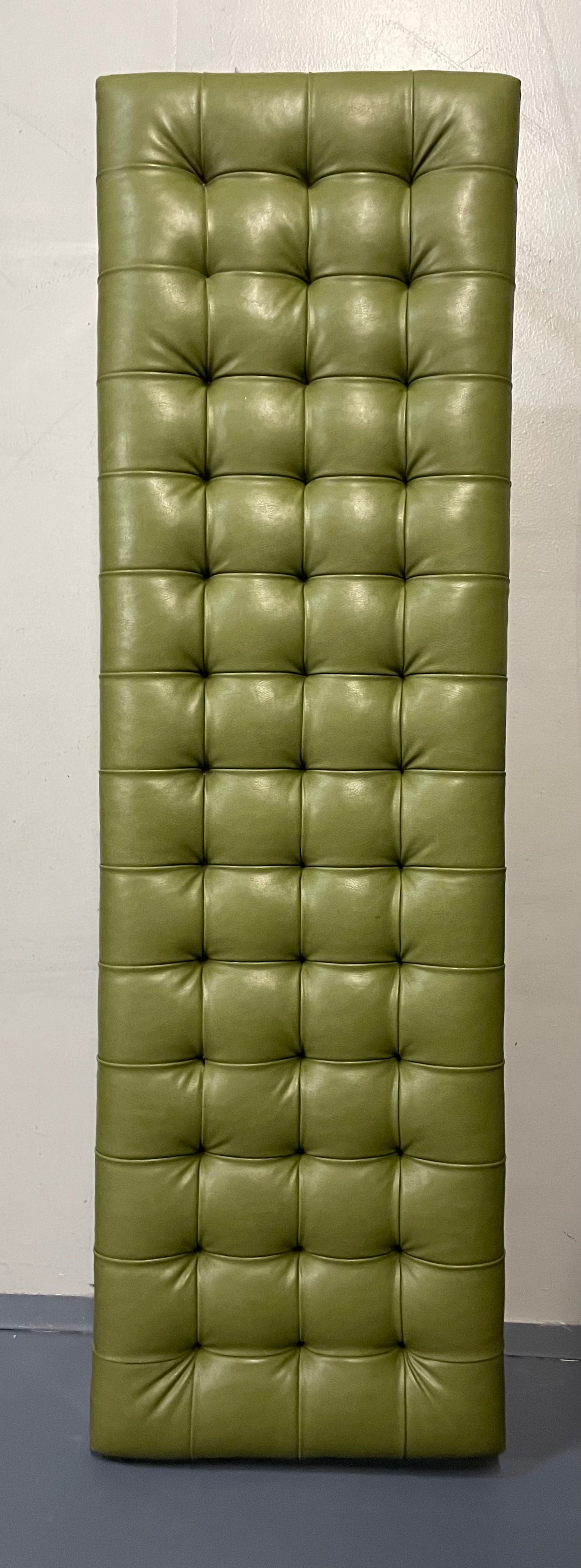 SOLD – Tufted Leather and Chrome Bench by Lehigh-Leopold in the Style of Ward Bennett