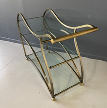 Load image into Gallery viewer, Curvaceous Bar Cart in Brass for Design Institute of America by Milo Baughman